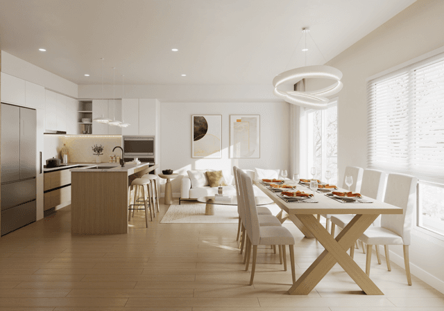 Kamilia interior — light-filled dining and open kitchen